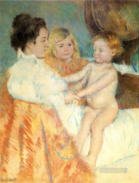 メアリー・カサット Painting - マザー・サラとベイビー・カウンタープルーフの母親の子供たち メアリー・カサット